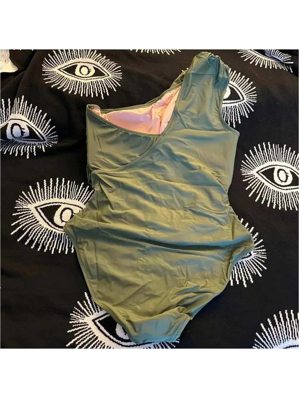 🆕 J. Crew Olive Green Swimsuit Asymmetrical One Piece SAFARI NEW NWT 18 Plus SZ